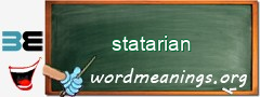 WordMeaning blackboard for statarian